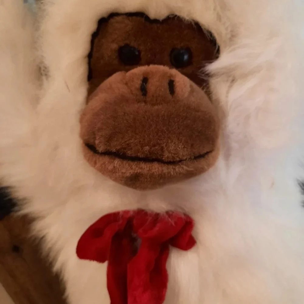 White gorilla ape stuffed animal hanging Goffa Plush Zoo